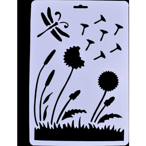 DIY Layering Stencil Masking Spray Template Scrapbooking Stamp Album Decorative Embossing Paper Card Craft Dandelion Dragonfly