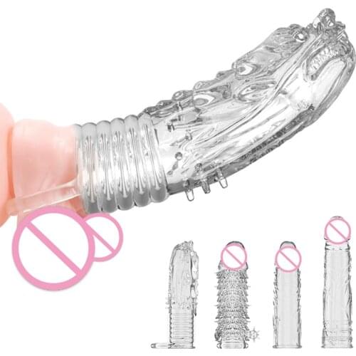 Erotic Penis Sleeve Dragon Style Cock Ring Sleeve Penis Extender Reusable Condoms Intimate Goods Adult Sex Toys for Men Sex Shop
