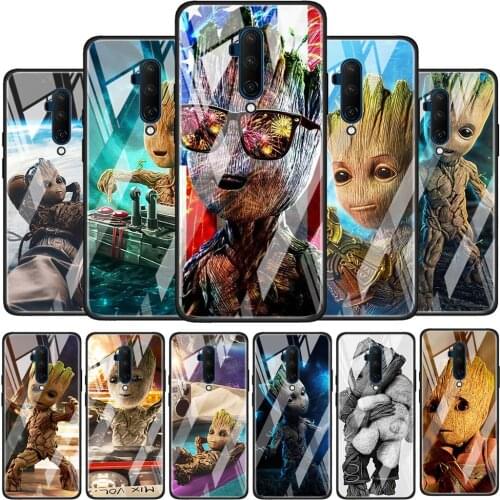 Groot Marvel Avengers Glossy Protection Cover for OnePlus 9R 9 8T 8 7T 7 Pro Nord Z 5G Luxury Tempered Glass Phone Case
