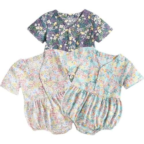 Toddler Baby Girl Romper Cotton Short sleeve Flower Infant Baby Girls Jumpsuit Summer Baby Girls Clothes