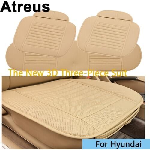 Atreus Car Styling Four Seasons Leather Cushions Seat Covers For Hyundai Solaris Tucson 2016 I30 IX35 I20 Santa Fe Accessories