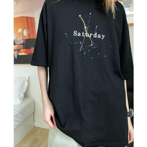 Ink splashing printed letter T-shirts 2021 summer new national trend loose casual round neck bottomed short sleeve top tees