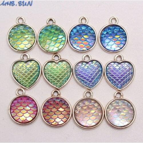 MHS.SUN Fashion Design Round/Heart Pendant Charm Alloy Pendants For Child/Kids/Girls DIY Accessories Jewelry