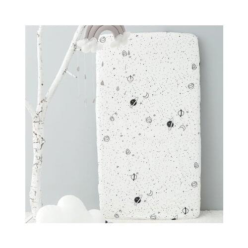 100% Cotton Crib Fitted Sheet Soft Baby Bed Mattress Cover Protector Cartoon Newborn Bedding