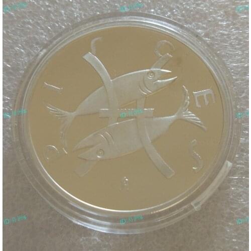 The new American version of the 12 constellation Pisces Metal Coin Plated Commemorative Coin Badge medal for collection