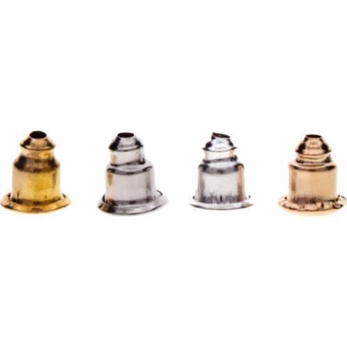 New Fashion 100Pcs/set Metal Earring Backs Stoppers Silver Plated Golden Findings Ear Post Nuts #266084