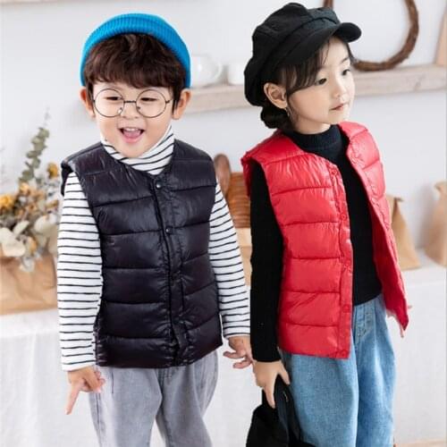 Baby Girls Fall Vest Kids Neutral Warm Clothing Children Down cotton vest Clothes 2021 Spring Autumn Baby Boy Clothes 1-7 Years