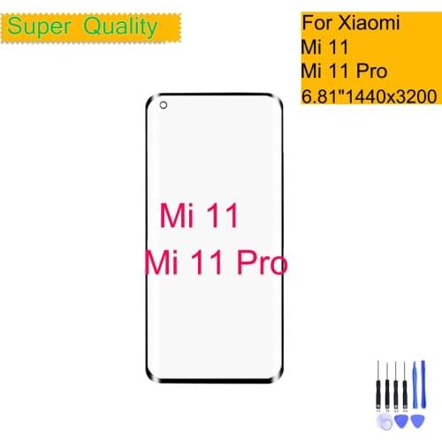 For Xiaomi Mi 11 Touch Screen Panel Front Outer Glass Lens For Xiaomi Mi 11 Pro LCD Glass Front Replacement