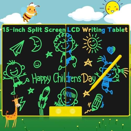 15Inch Spilt Screen Writing Drawing Tablet For Childrens Toys Painting Tools Electronics Doodle Board Boy Kids Educational Toys