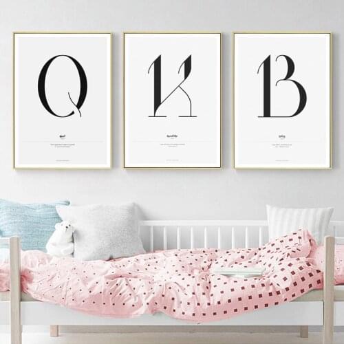 Letter Poster Nordic Artist Home Decoration Children Teaching Painting Poster Children Bedroom Classroom Decoration Home Decor
