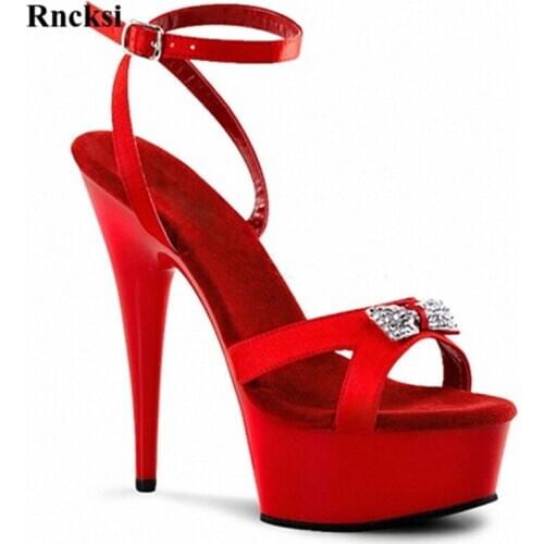 Rncksi New Sexy Women Shoes 15CM High Heel Platforms Pole Dance/Performance Star Model Sandals Party Wedding Dress Sandals