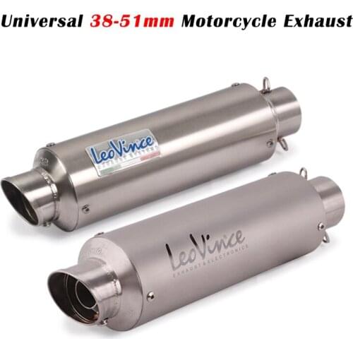 E-Mark Universal 51mm Motorcycle Leo Vince Exhaust Pipe Scooter Modify System DB Killer Muffler For DUKE 390 CBR650 Z800 MT07