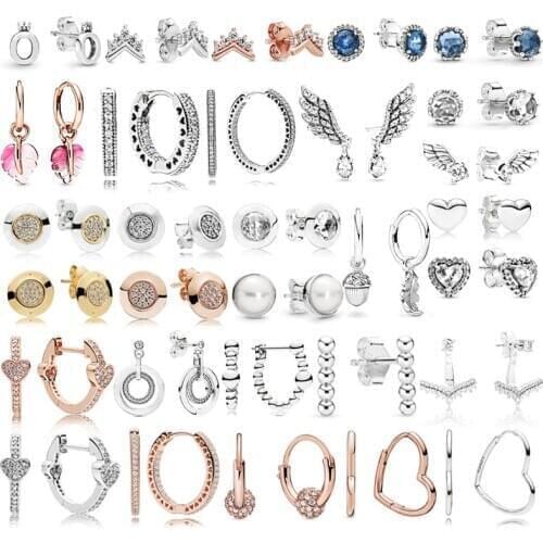 High Quality 925 Sterling Silver pan Fashion Earrings with Original Stenciled Wedding Party Evening Woman Jewelry Gift