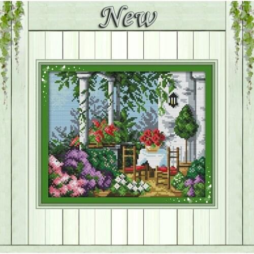 Bright and beautiful spring scenery,11CT printed on canvas 14CT Cross Stitch kit,needlework embroider Set,DMC Scenic Home Decor
