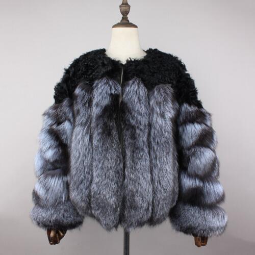New Arrival Real Silver Fox Fur Coat Women Long Style Winter Fashion Real Fox Fur Jacket Women Hot Sale Big Fur Long Sleeve