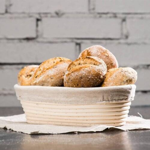 1/2 Pcs Round Oval Proofing Bread Basket Baking Cake Pans Proving Rattan Bread Basket Fermentation With Cloth Bag