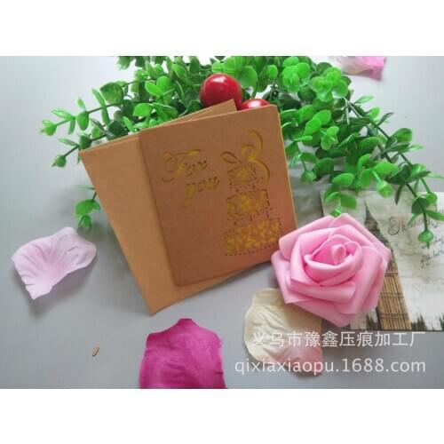 1pcs Sen retro leather openwork greeting card card Handmade small greeting card wholesale