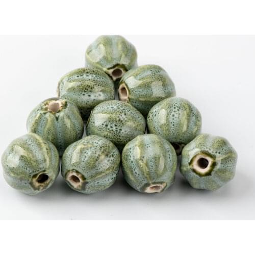 15# 20pcs Watermelon Shape China Ceramic beads flower for necklace making Unique Ceramics Beads Wholesale #A417C