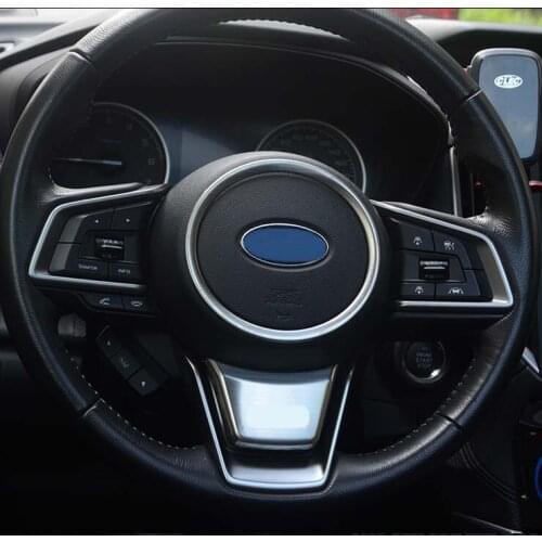 Car Interior Frame Steering Wheel U Panel Control Cover Trims Moulding For 2019-2021 Subaru Forester 2PCS