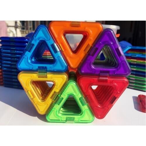 30-60 pcs Mini Magnetic Constructor Triangle Square Bricks Magnetic Building Blocks Designer Set Magnet Toys For Children Gift