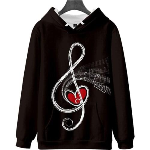 Music Note 3d Hoodies Pullover Costume Harajuku 3D Hooded Sweatshirt Tops Print Fashion Men Women Kpop 2020hoodie Long Sleeve