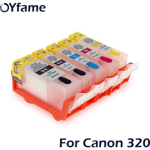 OYfame 5pcs BCI-320 BLI-321 Refillable ink cartridges for Canon MP540 MP620 MP630 MX860 MX870 printer cartridge with ARC chips