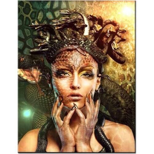5D DIY Diamond Painting snake woman Cross Stitch Full Diamond Scenery diamond painting rhinestones Christmas gift N1242