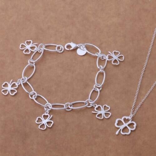 AS179 Hot sterling silver color color Jewelry Sets Bracelet 169 + Necklace 683 /ahfaiyma ansajeza