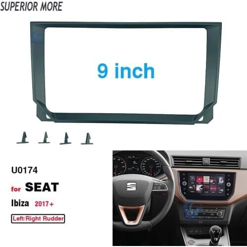 2 Din 9 Inch Car Radio Plastic Fascia Panel Frame for SEAT Ibiza 2017+ ABS+PC Installation DVD GPS Mp5 Dash Mount Kit
