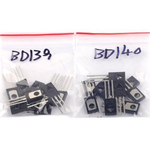 BD139 + BD140 Each 5pcs Transistor TO-126 NPN PNP 80V 1.5A TO126 Silicon Triode Transistor