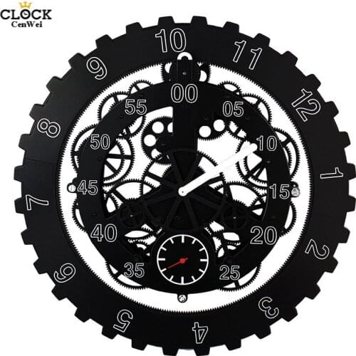 DIY Large Mechanical Style Gear Wall Clock Modern Design Rotation Multi-function Creative Gear Clock Wall Watch Home Decor