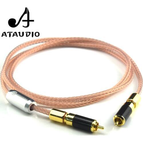 ATAUDIO Hifi Digital Coaxial Cable High Quality RCA to RCA Male 75ohm Subwoofer Audio Cable