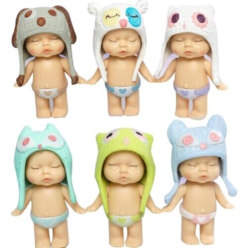 6 Pcs/set Sleeping Cute Baby PVC Wedding Cake Decoration Childrens Birthday Party Favors Decoration E2S