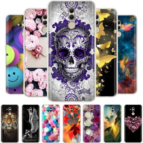 For Huawei Mate 20 Lite Case Silicone Soft Skull Flower Phone Cover For Huawei Mate20 Lite SNE-LX1 Mate20Lite TPU Bumper Shells