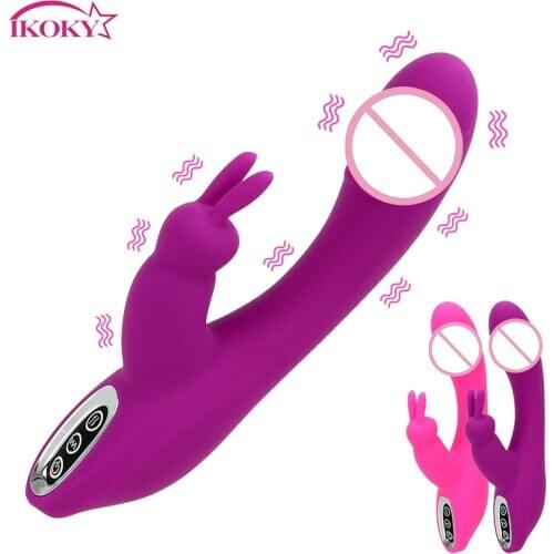 IKOKY 12 Vibration Modes Rabbit Vibrator G-spot Massager Female Masturbator Sex Toys For Women Clitoris Stimulator