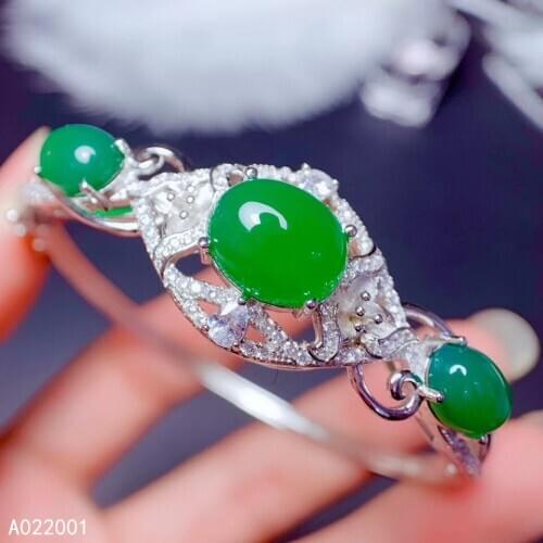 KJJEAXCMY fine jewelry natural Chrysoprase 925 sterling silver new women hand bracelet wristband support test luxury