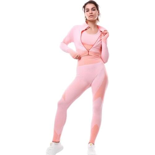 Yoga Sets Women Gym Sports Set Elastic Sports Hight Waist Leggings Sportswear Workout Sets Women Yoga Sets Women Gym Sports Set