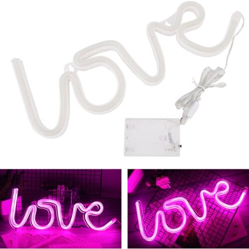 Creative LED Neon Sign Night Light Rainbow Love Wedding Party Decoration Neon Lamp Christmas Decor for Home Ornaments Xmas Gifts