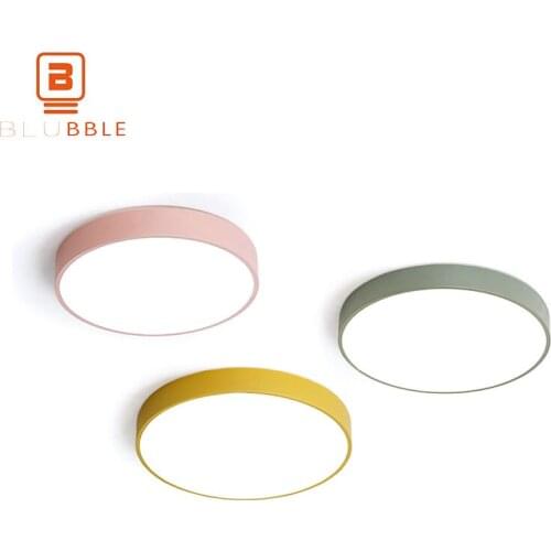 BLUBBLE Macaroon Ultrathin Round Ceiling Lamp Surface Mounted AC 110-240V LED Bedroom Lampara Techo Home Lighting Ceiling Lights