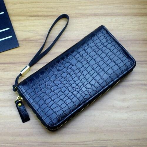 Men Purses Bags Wristlet Zipper Clutch Handbags Wallets Male Keys Phone Coin Purse Alligator Print Money Bag Burse Mens Wallet