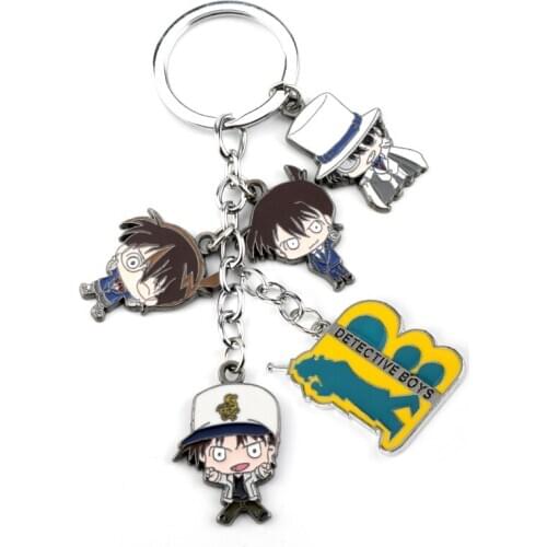 Suspense Detective Conan Charm Keychain Cartoon Conan Different Figure Pendant Key Chain Genius Key Holder Chaverios One Truth