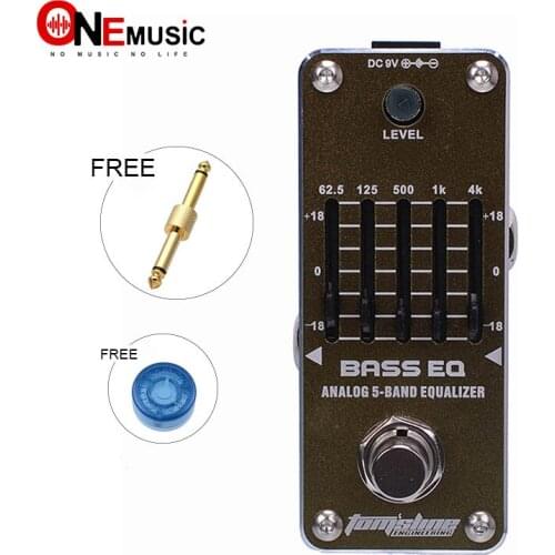 New AROMA AEB-3 BASS EQ 5-Band Bass Equalizer Mini Analogue Effect True Bypass+Free Connector