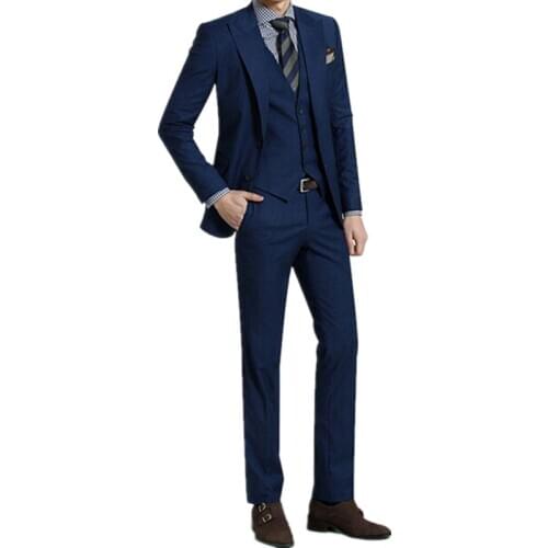 New fashion business mens suits fashion temperament cultivate ones morality mens suit three-piece suit(jacket + vest + pants)