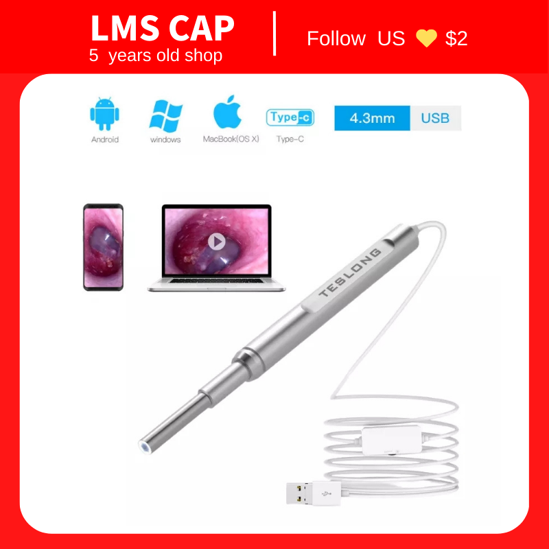 Otoscope Medical Wifi Ear Scope Endoscope 3.9mm Otoscopio Digital Ear Wax Cleaner Camera with Screen for Ears Nose Dental