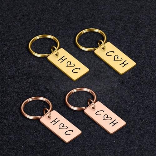 Personalized Couple Name Keychain Engraved Name Love Keyring Gift for Couples Girlfriend Boyfriends Key Chain Gift for Husband
