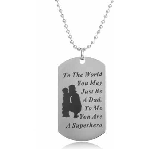 Daddy Papa Gift To The World You May Just Be A Dad Military Pendant Stainless Steel Necklace Family Jewelry Fathers Day Presents