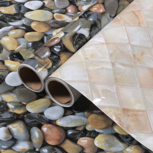 PVC Self-Adhesive Wallpaper Pebble Mosaic Marbling Wallpaper Cabinet Countertop Table Furniture Refurbished Stickers Wall Decor