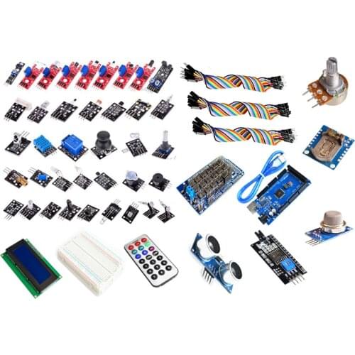 MEGA 2560 R3 Starter Kit with 40 Sensor Module Serial I2C LCD Display Gas Detector Sound Sensor for arduino Diy Kit
