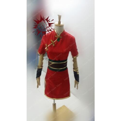 The Loose Cannon Firecracker Jinx Cosplay Costume Anime Red Custom Made Cheongsam