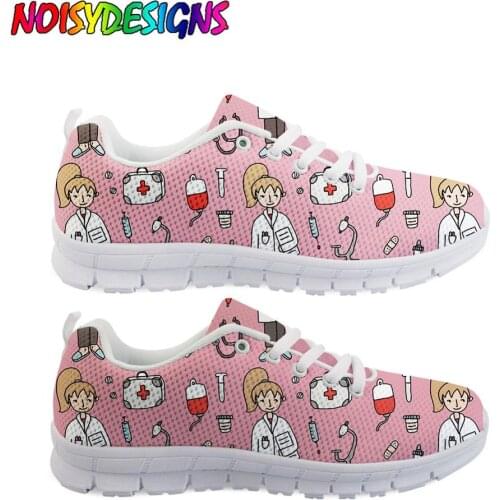 NOISYDESIGNS New Women Shoes Summer Fashion Casual Shoe Flats Nurse Girl Pattern Shoes Air Mesh Shoes For Women Zapatos De Mujer